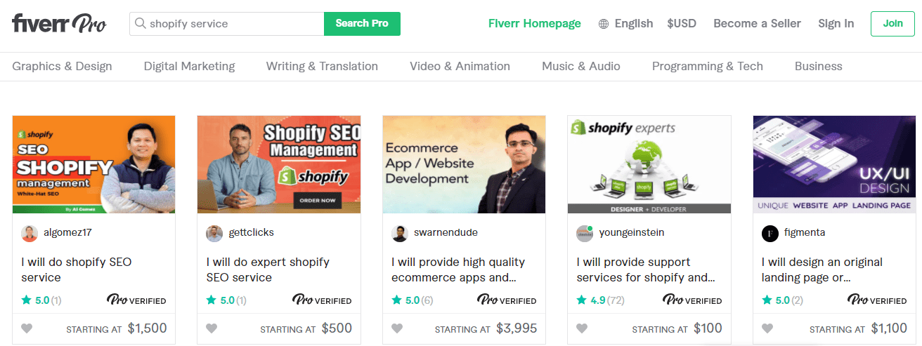 fiverr shopify